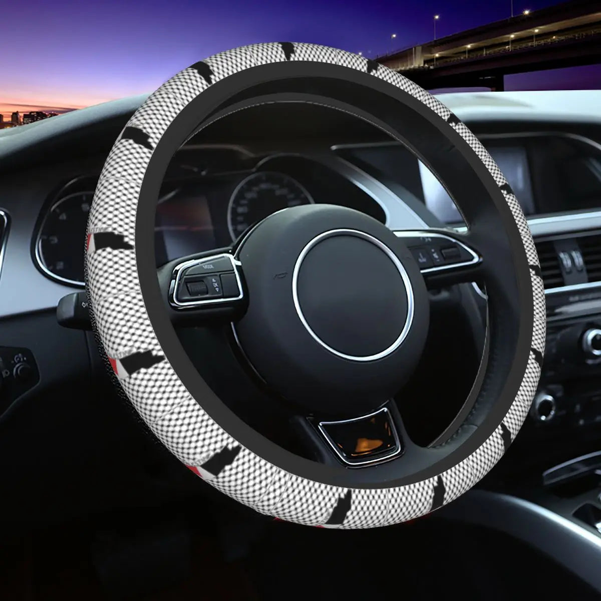 Kufiya Hatta Steering Wheel Cover – Keffiyeh Pattern for Stylish Car Protection!