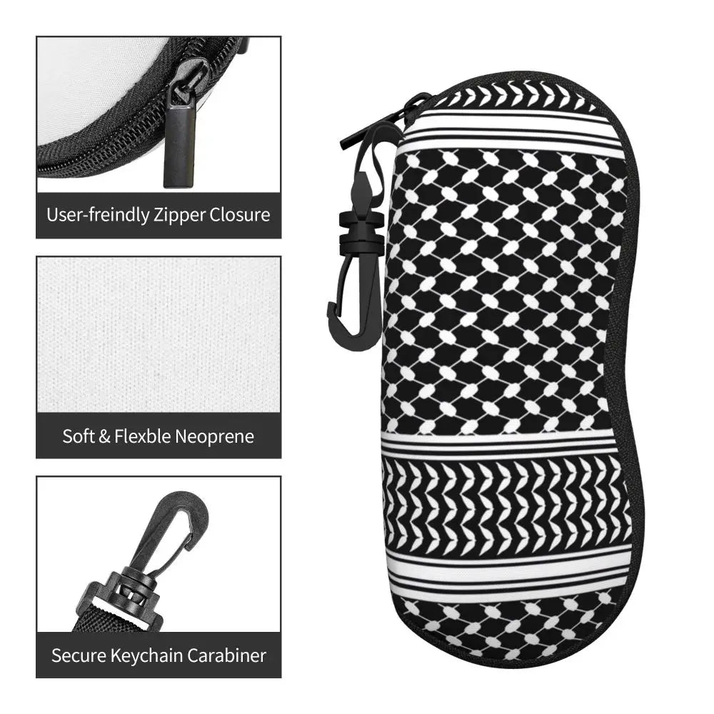 Keffiyeh Glasses Case – Stylish Palestine Sunglasses Pouch for Unisex Outdoor Eyewear!