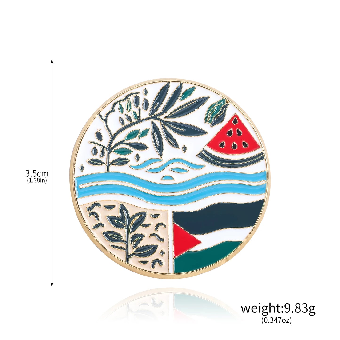 Watermelon River Leaf Flag Pin
