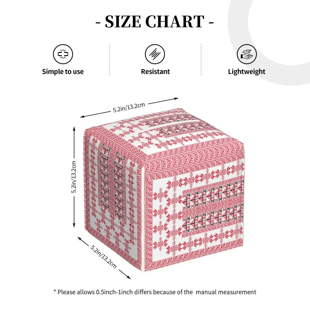 Kufiya Pattern Facial Tissue Box Cover Square Leather Tissue Box Holder for Car