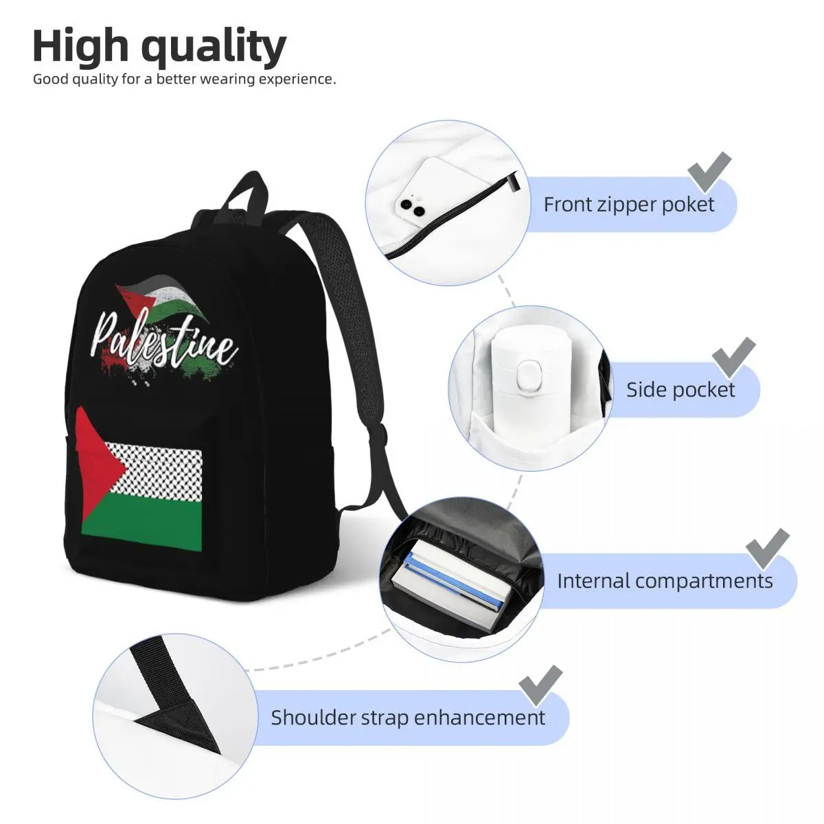 Palestine Flag Backpack