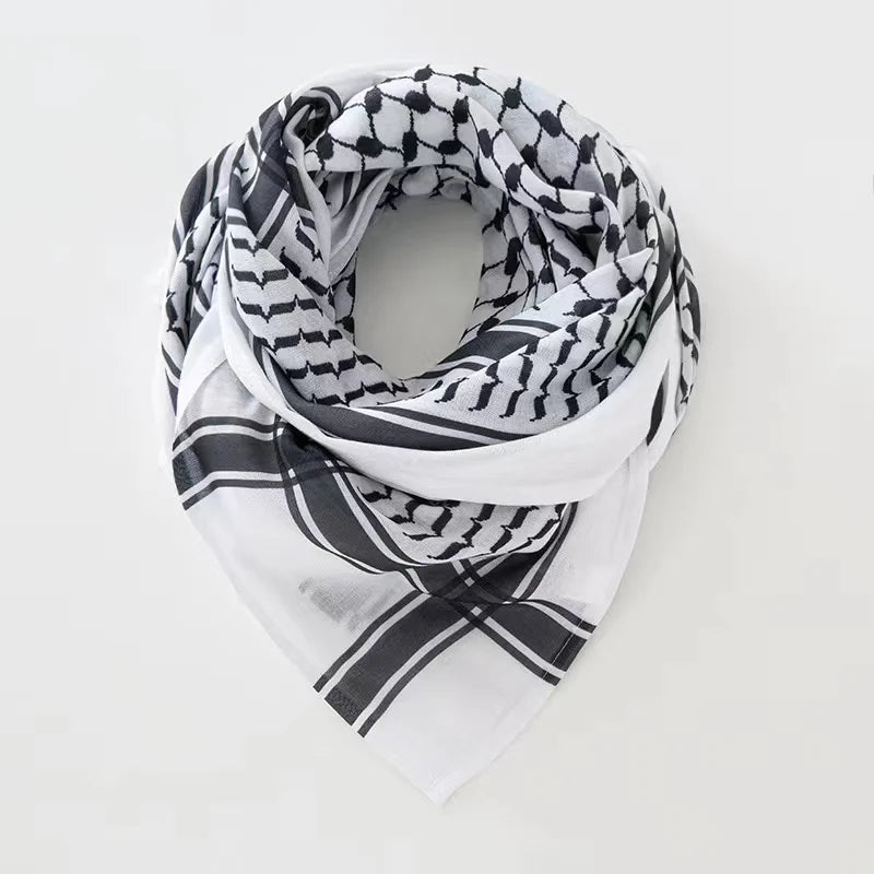 Shemagh Desert Keffiyeh – Tassel Scarf with Arab Print, Unisex & Perfect for Any Occasion! 652F