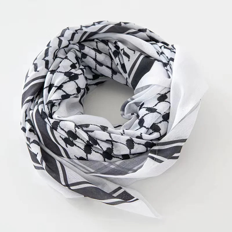 Shemagh Desert Keffiyeh – Tassel Scarf with Arab Print, Unisex & Perfect for Any Occasion! 652F
