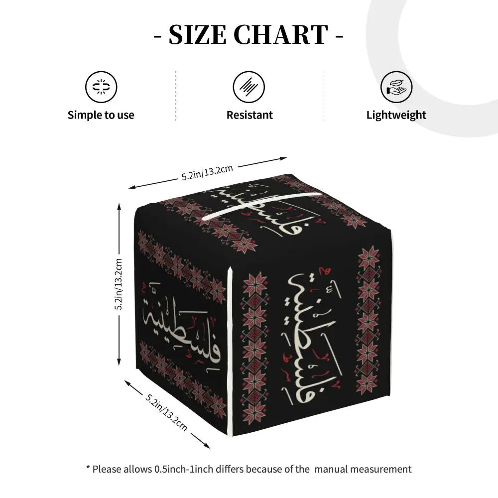 Kufiya Pattern Facial Tissue Box Cover Square Leather Tissue Box Holder for Car