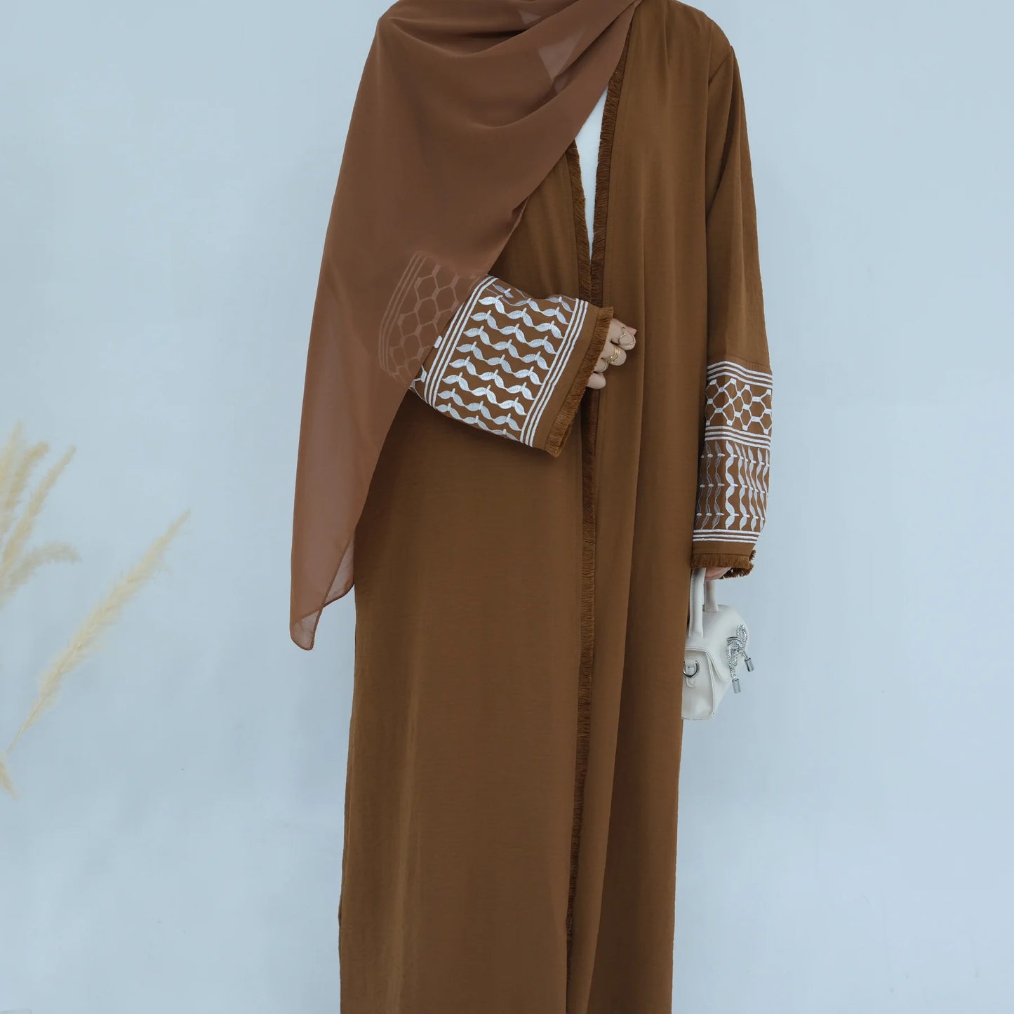 Kufiya Inspired Open Abaya