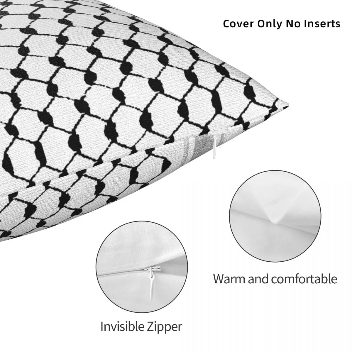White Kufiya Square Pillowcase