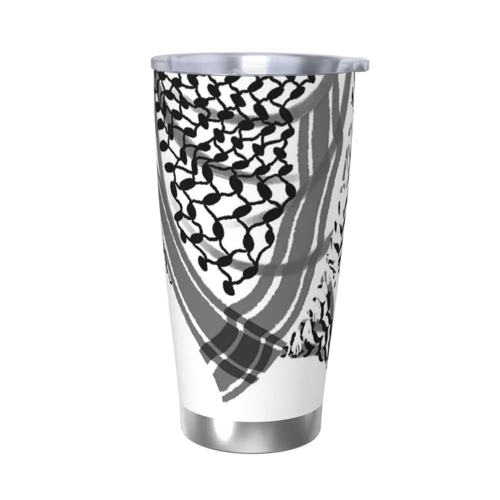 Keffiyeh Insulated Tumbler with Lid Vacuum Thermal Mug Outdoor Portable Car Bottle Cups, 20oz