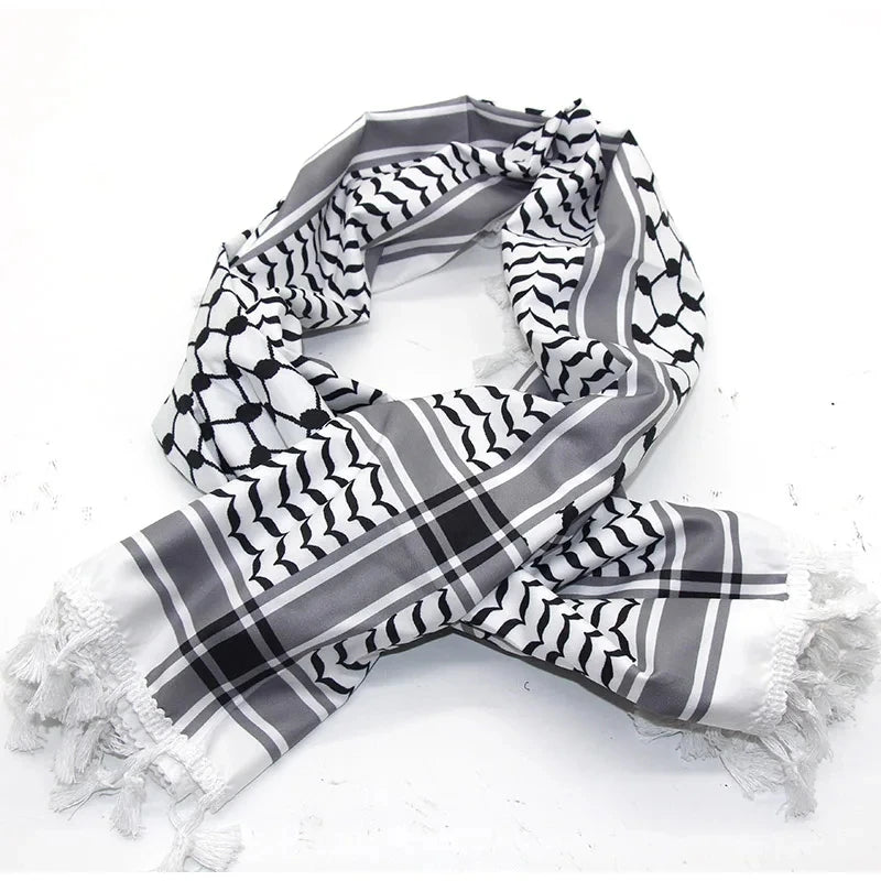 Shemagh Desert Keffiyeh – Tassel Scarf with Arab Print, Unisex & Perfect for Any Occasion! 652F