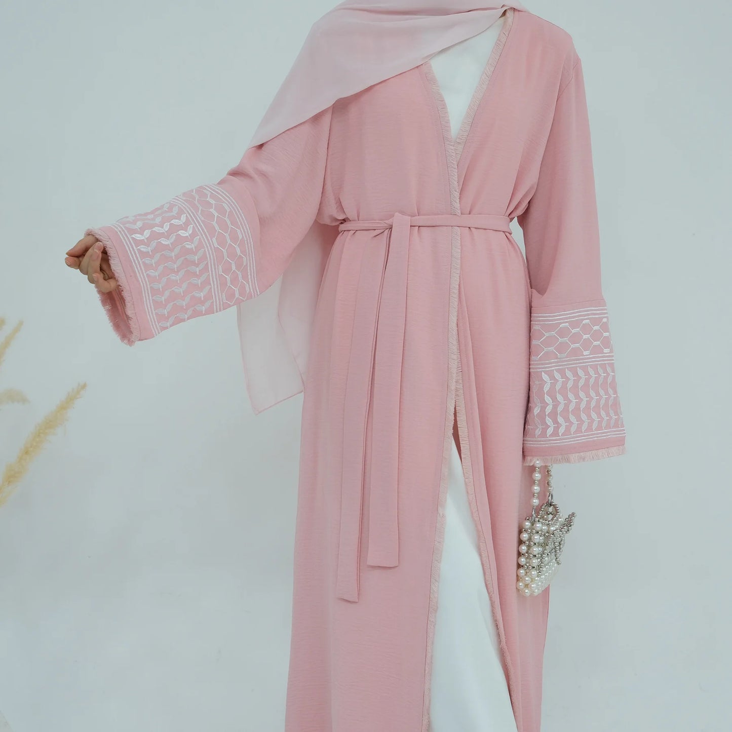 Kufiya Inspired Open Abaya