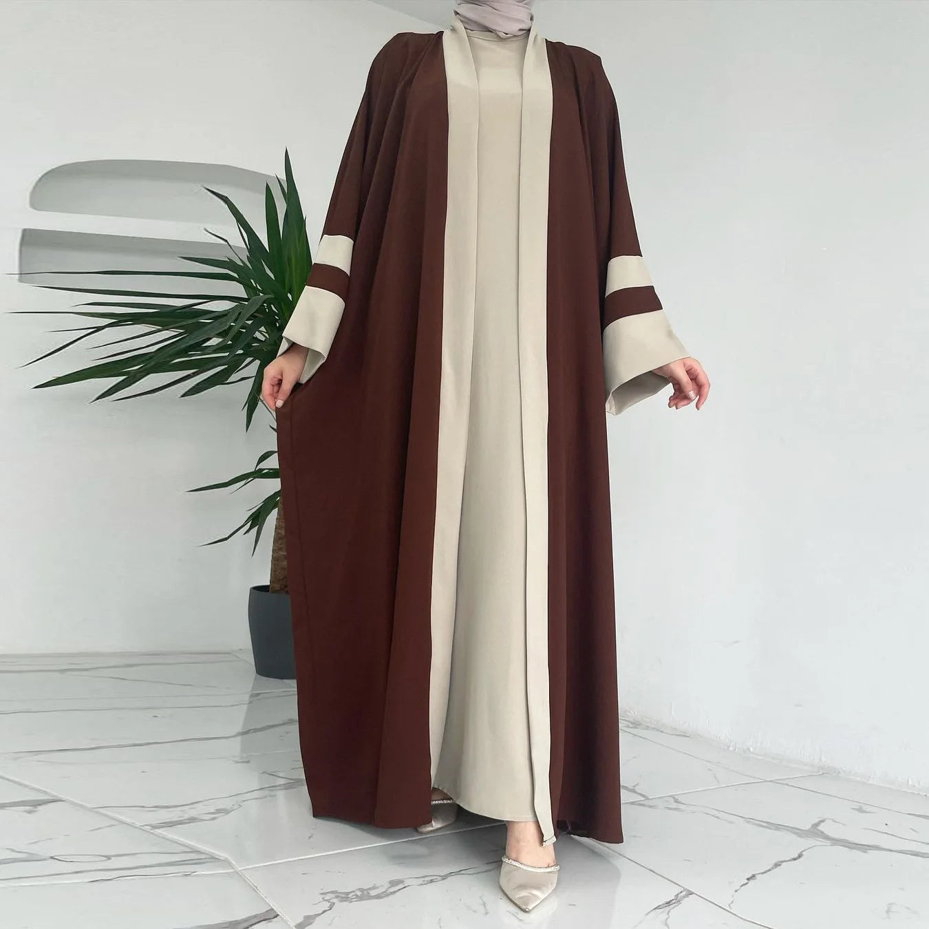 2 Piece Open Abaya Set