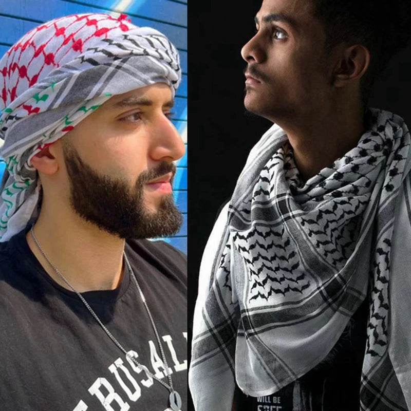 Shemagh Desert Keffiyeh – Tassel Scarf with Arab Print, Unisex & Perfect for Any Occasion! 652F