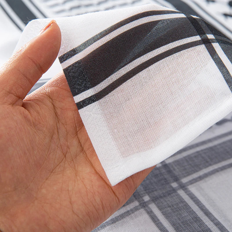 Classic Palestine Black & White Keffiyeh – Square Print Shemagh Scarf for Men & Women