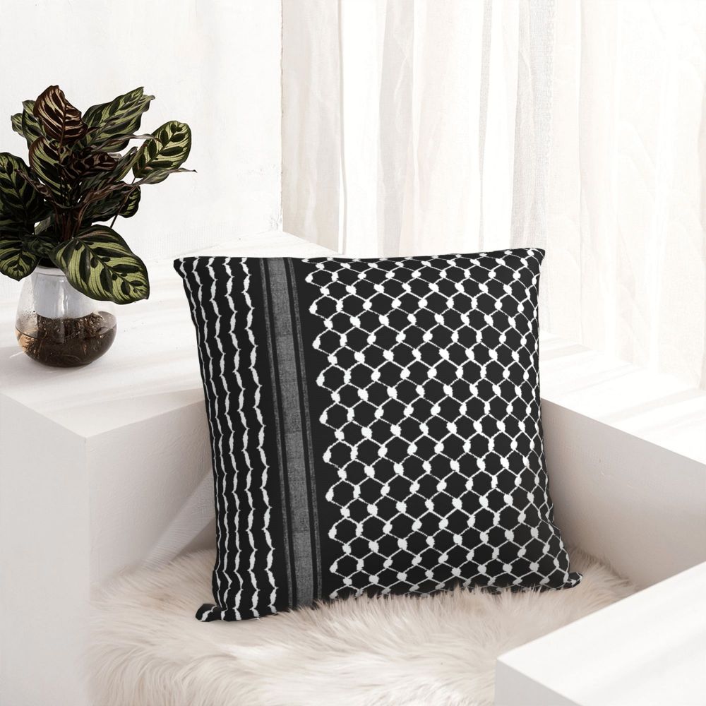 Black Kufiya Square Pillowcase