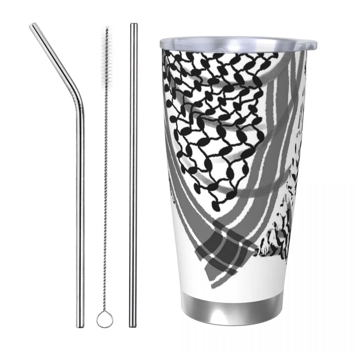 Keffiyeh Insulated Tumbler with Lid Vacuum Thermal Mug Outdoor Portable Car Bottle Cups, 20oz