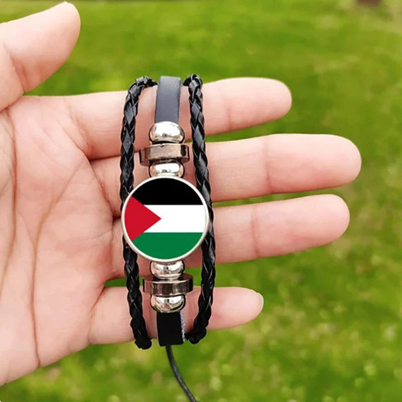 Palestine Flag Bracelet Vintage Multi-layer Woven