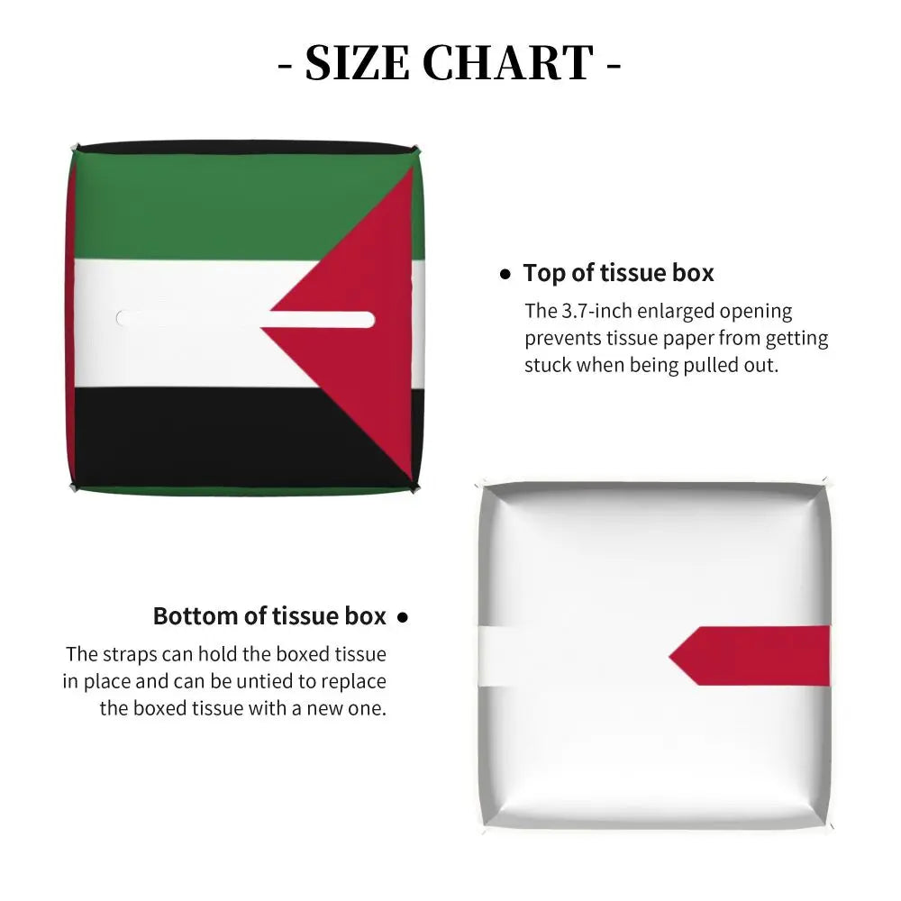 Kufiya Pattern Facial Tissue Box Cover Square Leather Tissue Box Holder for Car