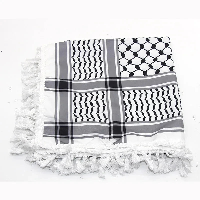 Shemagh Desert Keffiyeh – Tassel Scarf with Arab Print, Unisex & Perfect for Any Occasion! 652F
