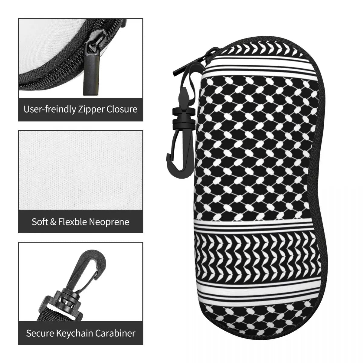 Keffiyeh Glasses Case – Stylish Palestine Sunglasses Pouch for Unisex Outdoor Eyewear!