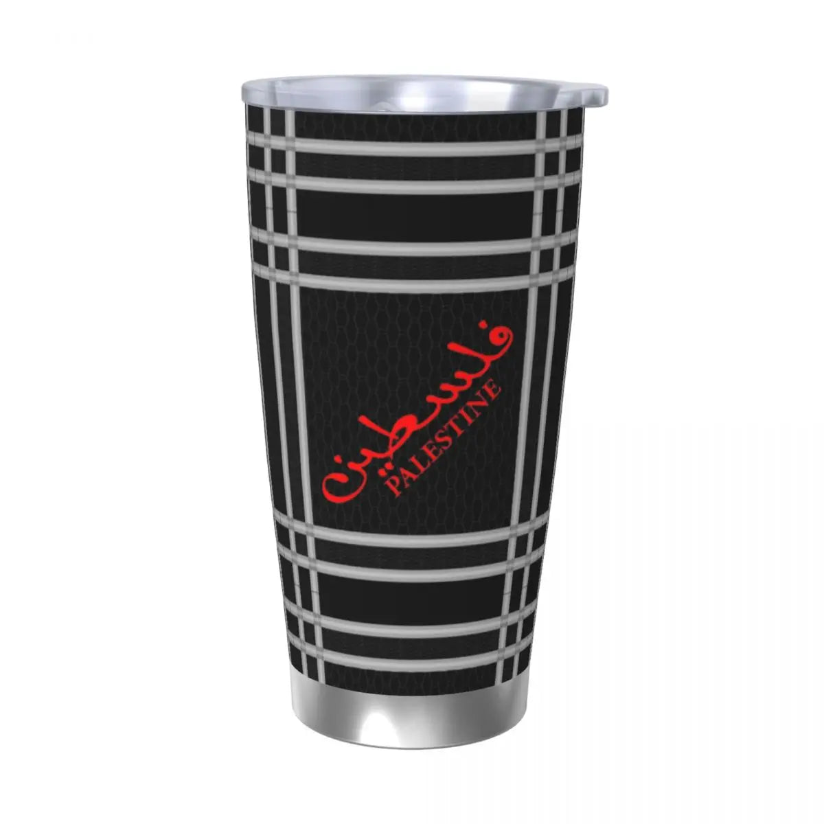 Keffiyeh Kufiya Insulated Tumbler – 20oz Stainless Steel Thermal Mug with Straw!