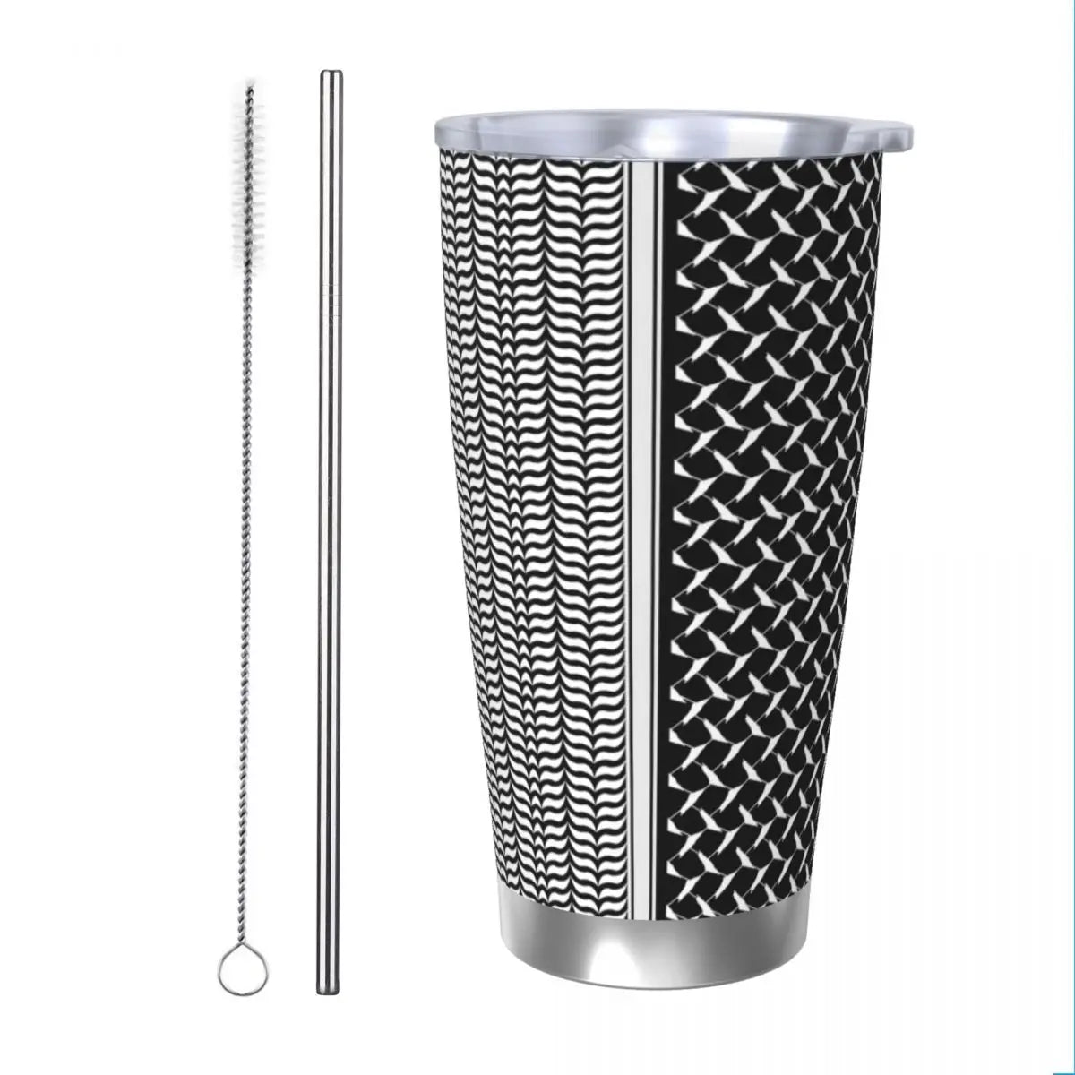 Keffiyeh Map Insulated Tumbler – Stainless Steel, 20oz Travel Mug with Lid
