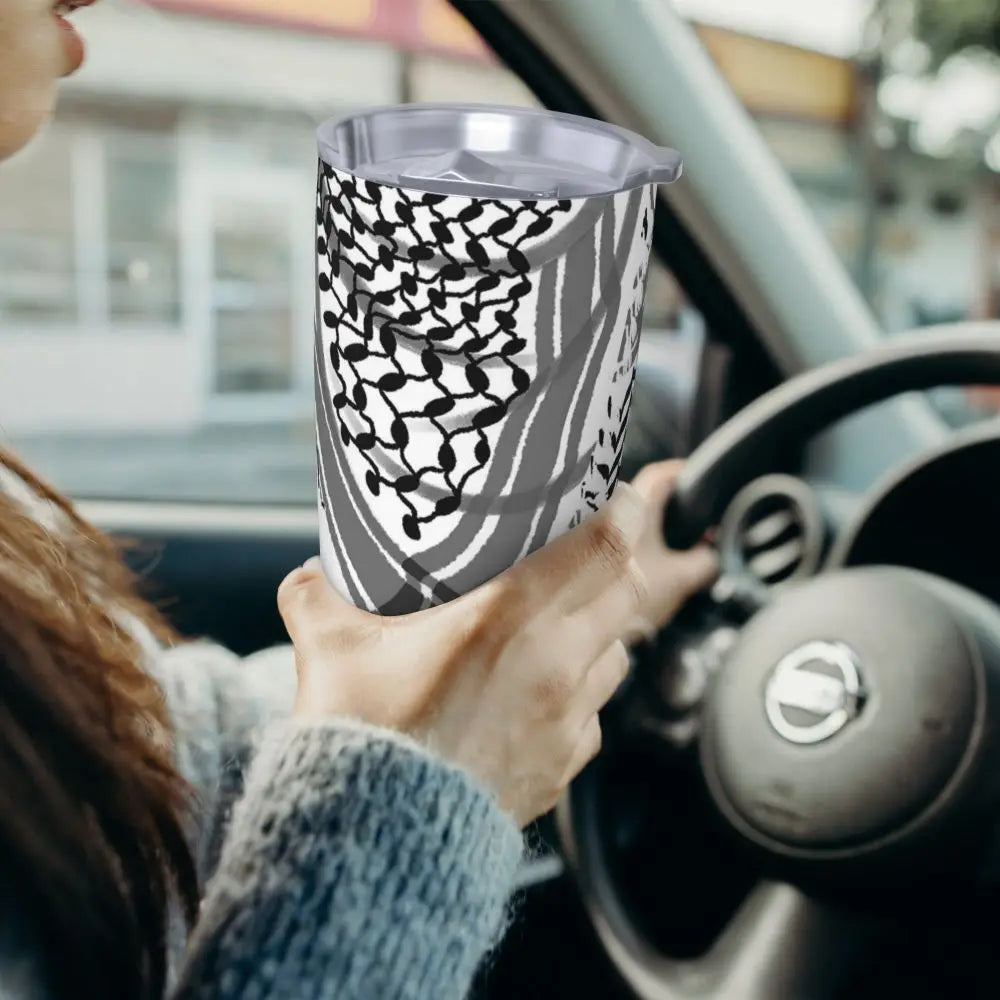 Keffiyeh Insulated Tumbler with Lid Vacuum Thermal Mug Outdoor Portable Car Bottle Cups, 20oz