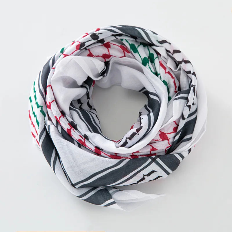 Shemagh Desert Keffiyeh – Tassel Scarf with Arab Print, Unisex & Perfect for Any Occasion! 652F