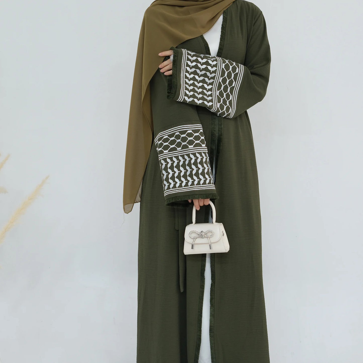 Kufiya Inspired Open Abaya