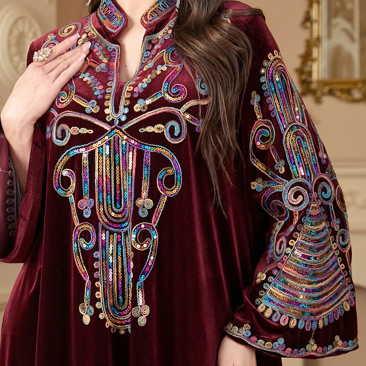 Sequins Velvet Kaftan