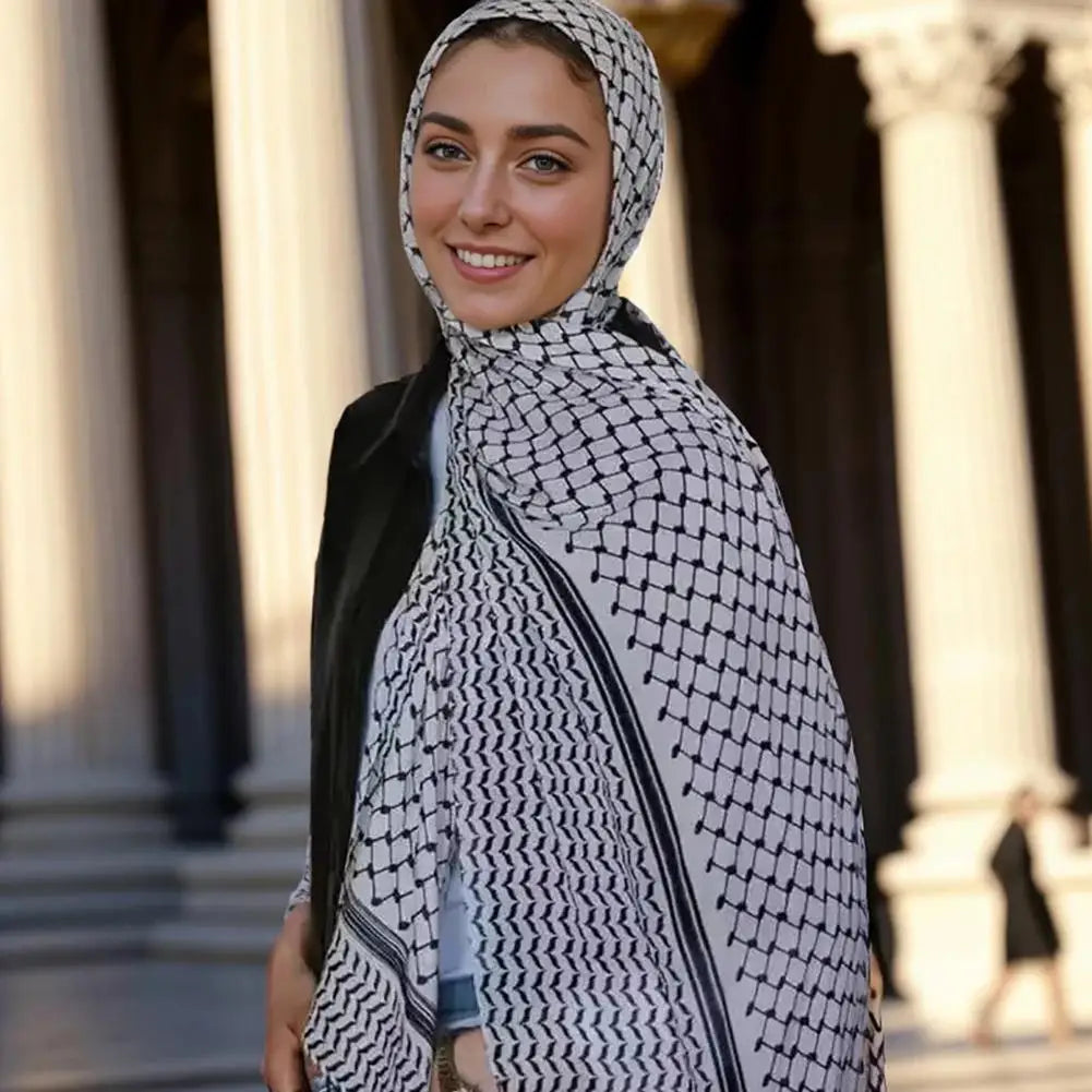 Kuffiyeh Hijab Cotton Scarf Breathable Soft