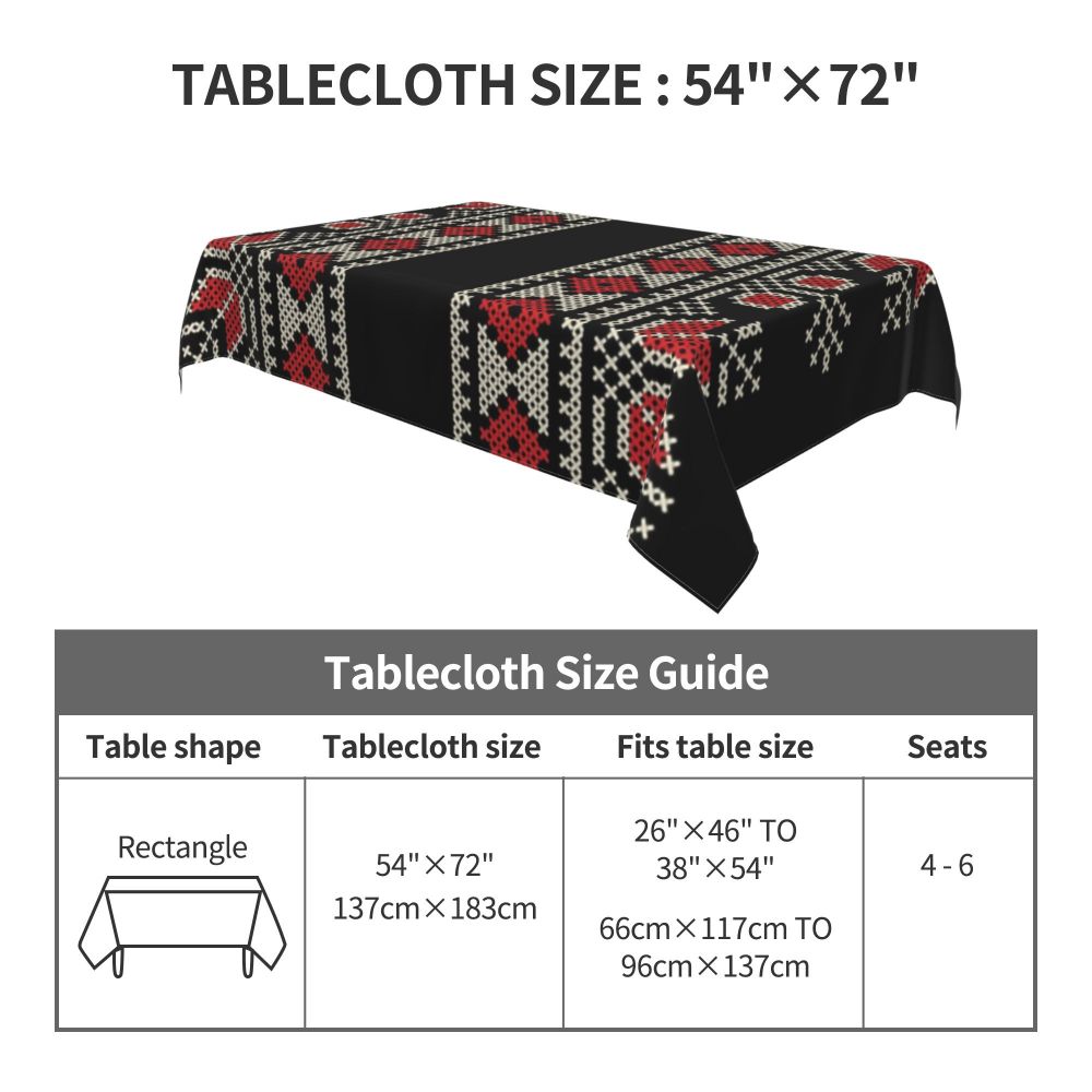 Palestinian Embroidery Tatreez Art Table Cover