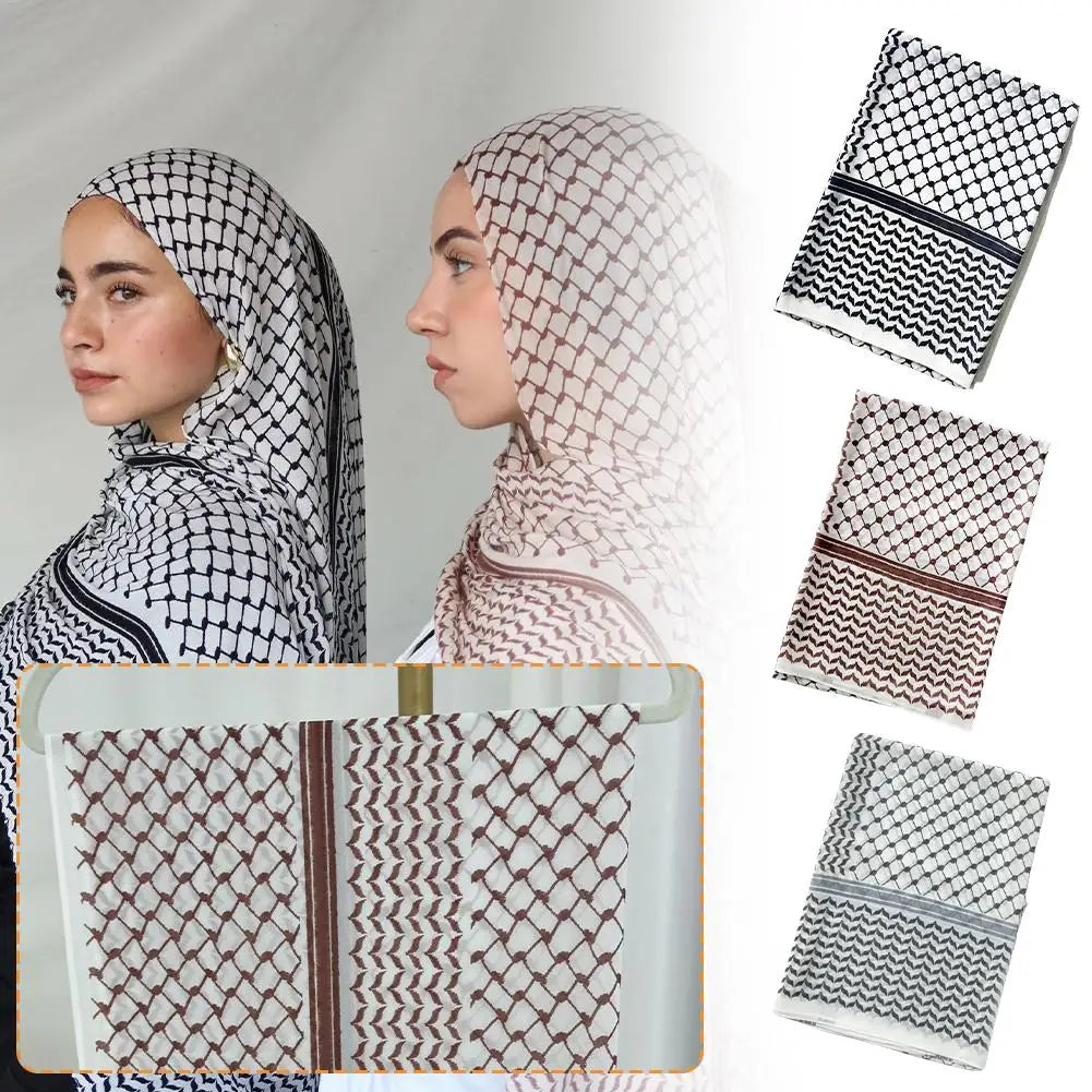 Kuffiyeh Hijab Cotton Scarf Breathable Soft