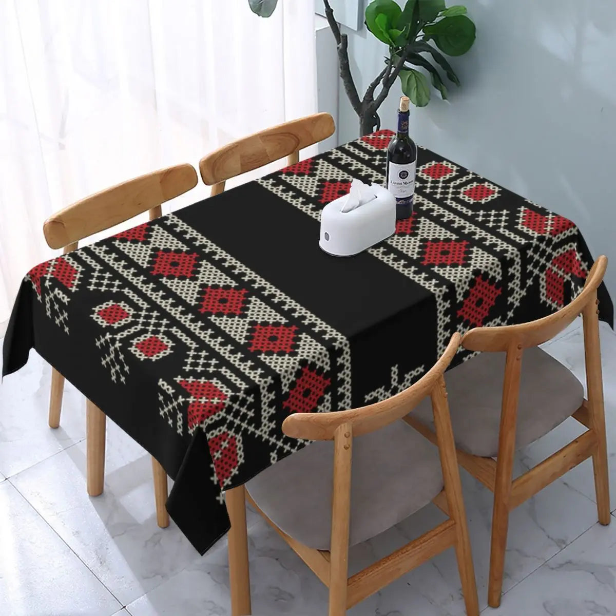 Palestinian Embroidery Tatreez Art Table Cover