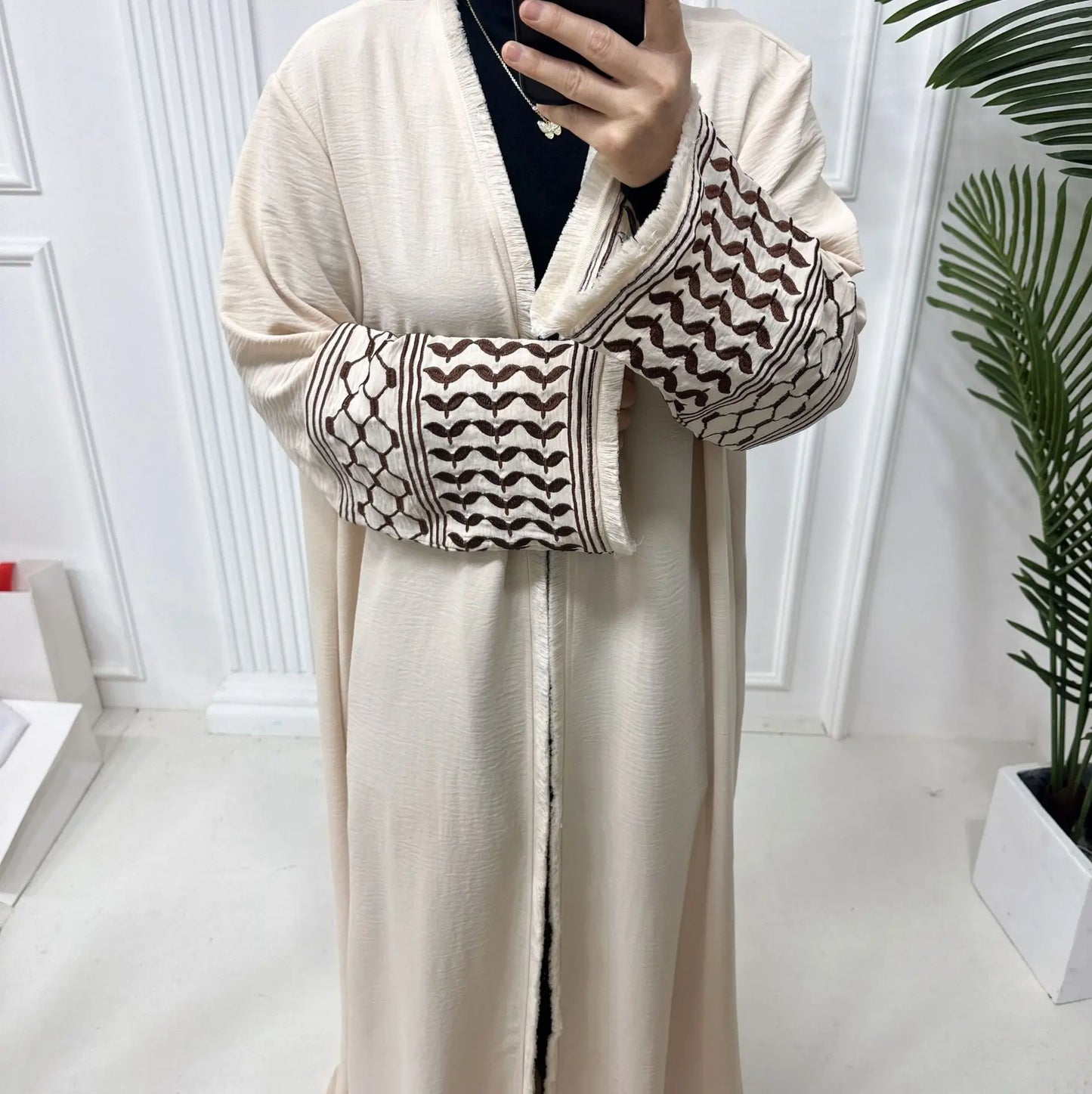 Kufiya Abaya  Luxury Islam Hijab Dress Open Abayas