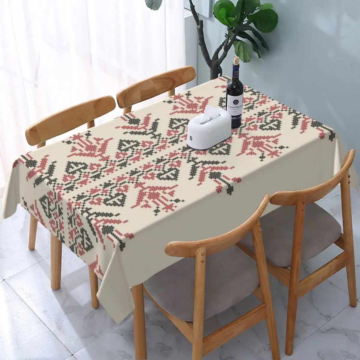 Palestinian Embroidery Tatreez Art Table Cover