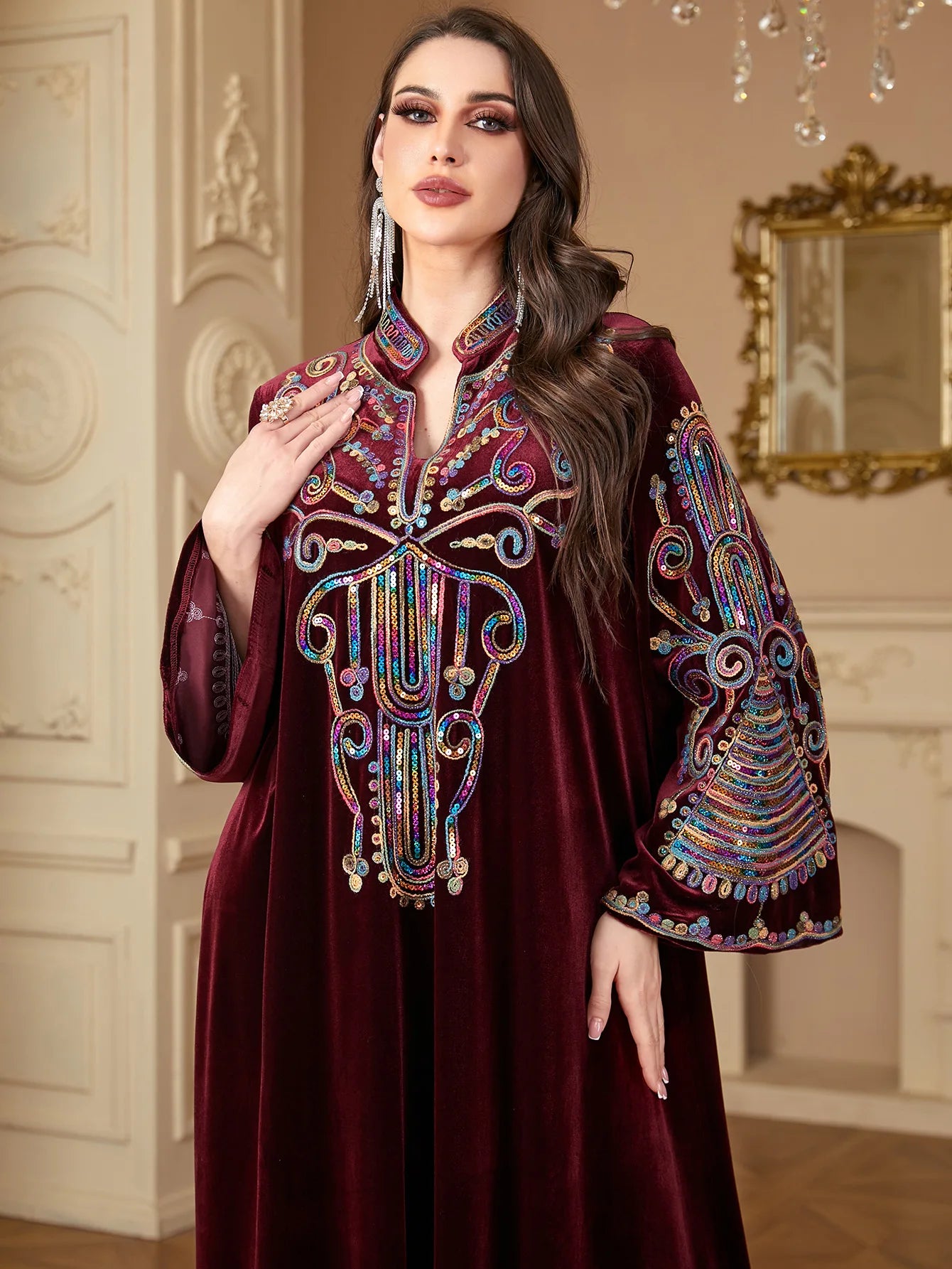 Sequins Velvet Kaftan