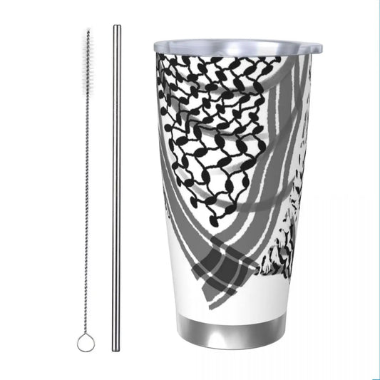 Keffiyeh Insulated Tumbler with Lid Vacuum Thermal Mug Outdoor Portable Car Bottle Cups, 20oz