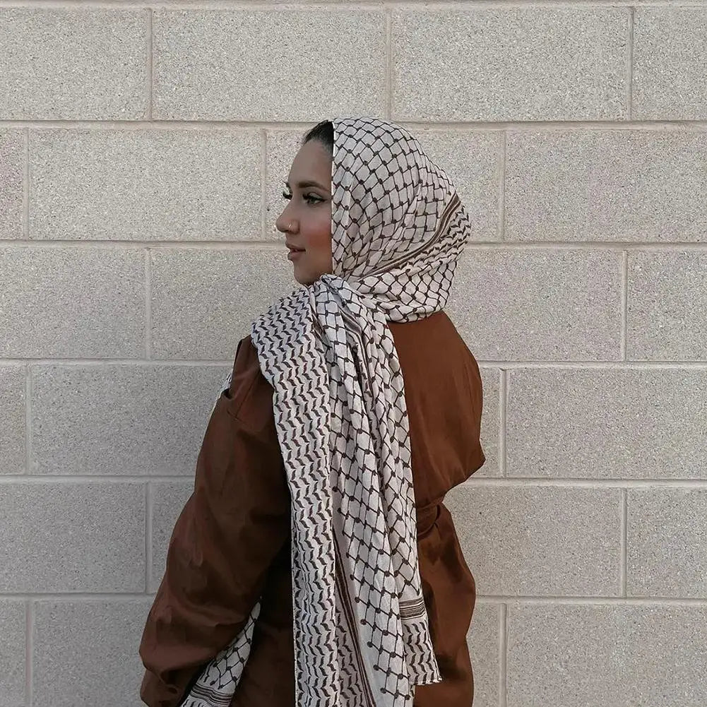 Kuffiyeh Hijab Cotton Scarf Breathable Soft