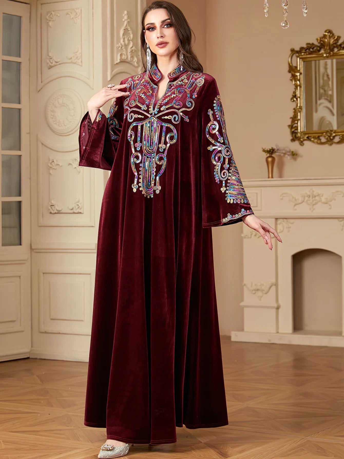 Sequins Velvet Kaftan