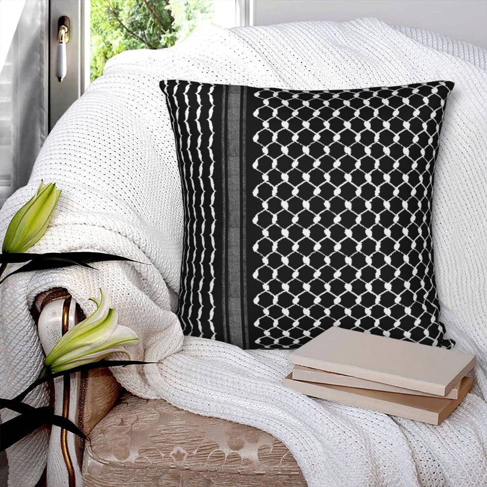 Black Kufiya Square Pillowcase