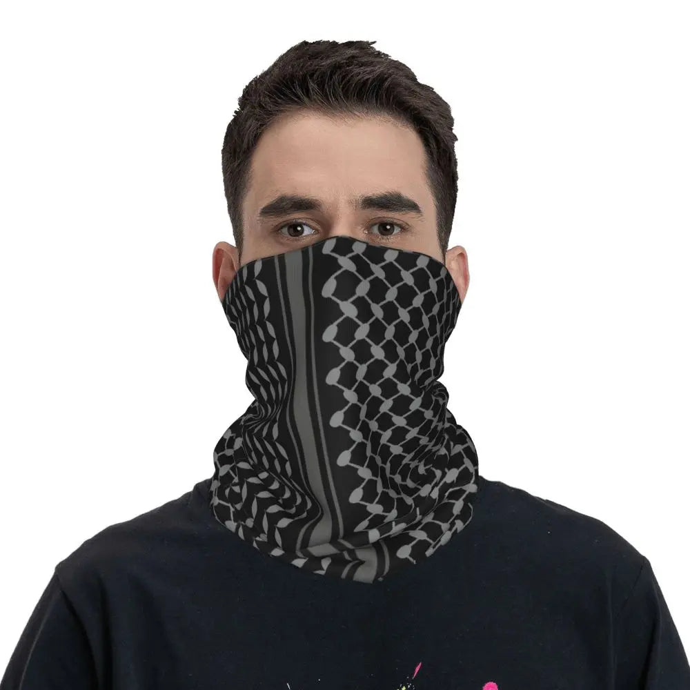 Black Keffiyeh Shemagh – Tactical Bandana, Scarf, & Winter Headwear for Hiking & Everyday Use