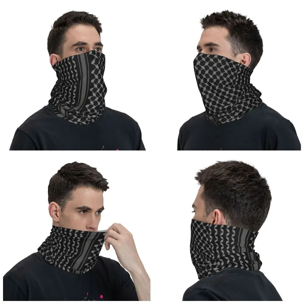 Black Keffiyeh Shemagh – Tactical Bandana, Scarf, & Winter Headwear for Hiking & Everyday Use