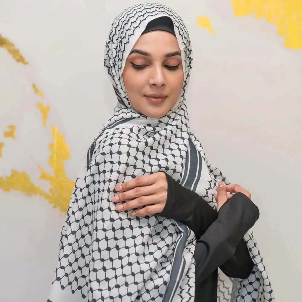 Kuffiyeh Hijab Cotton Scarf Breathable Soft