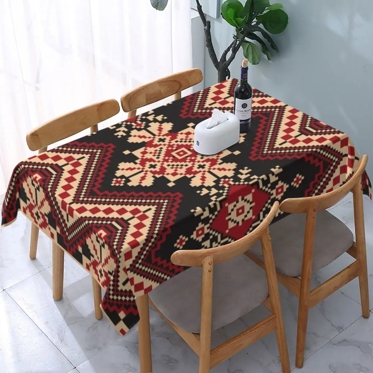 Palestinian Embroidery Tatreez Art Table Cover