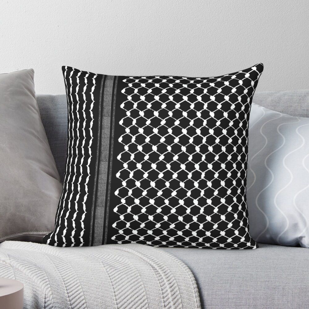 Black Kufiya Square Pillowcase